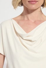 Lysse Lysse  Macadamia Ensley Cowl Neck Short Sleeve Top