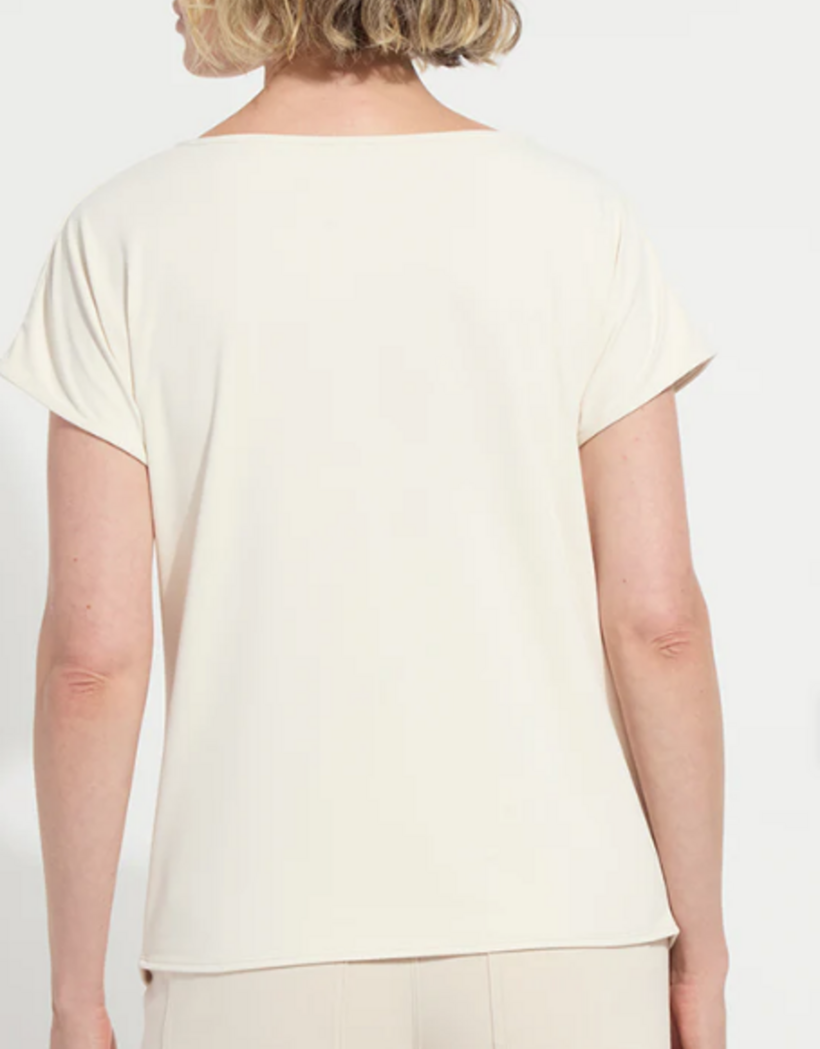 Lysse Lysse  Macadamia Ensley Cowl Neck Short Sleeve Top