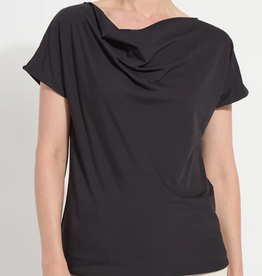 Lysse Lysse  Black Ensley Cowl Neck Short Sleeve Top