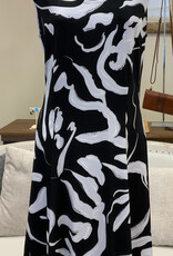 Bali Bali Black/White Print Round Neck Sleeveless Dress