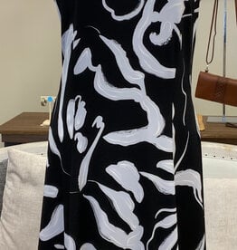 Bali Bali Black/White Print Round Neck Sleeveless Dress