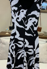 Bali Bali Black/White Print Round Neck Sleeveless Dress