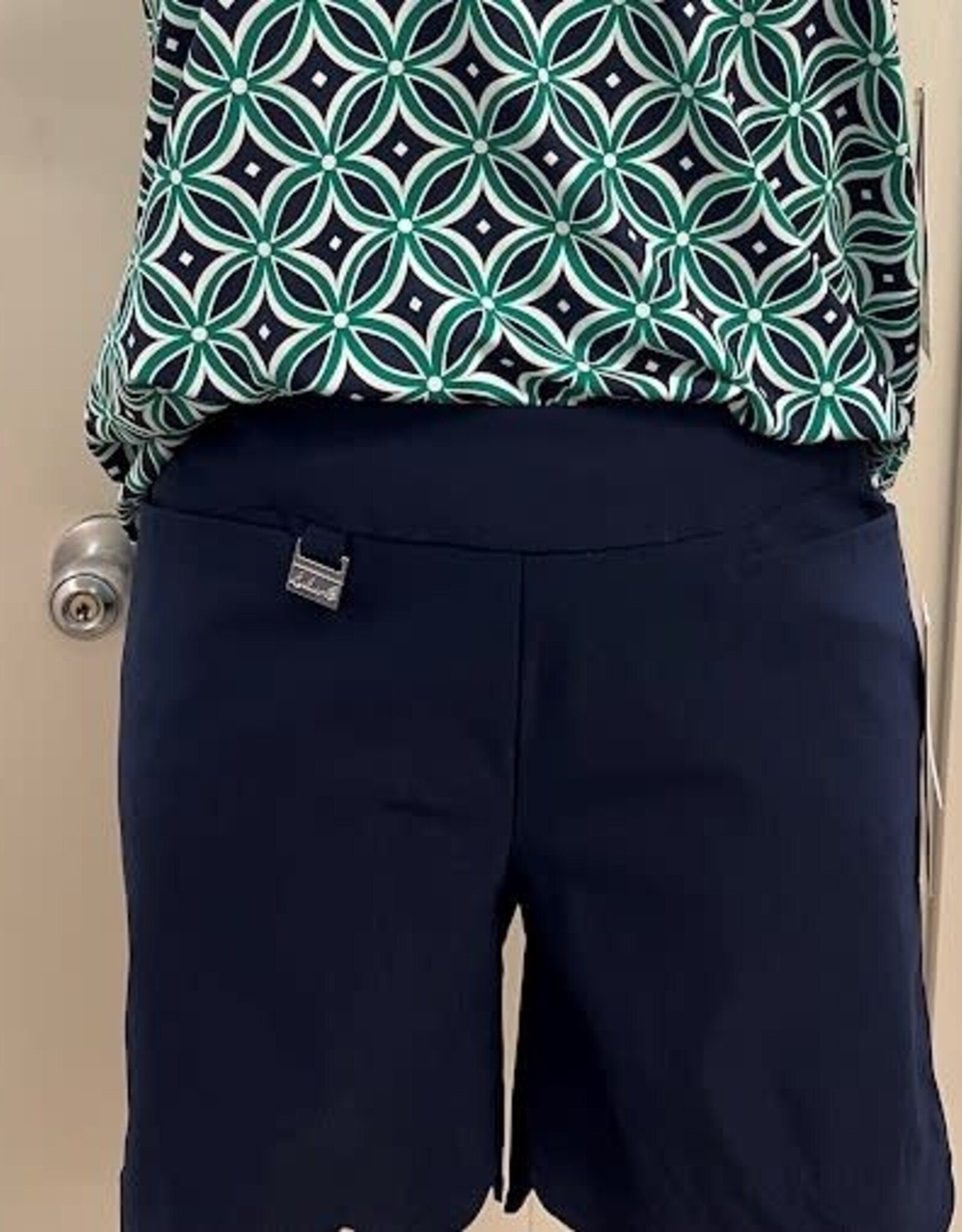 Lulu B Lulu B Navy Bangladine Scallop Hem Shorts