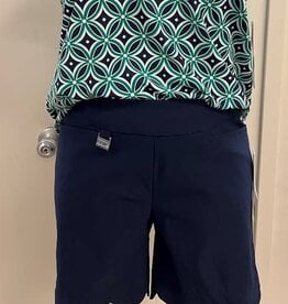 Lulu B Lulu B Navy Bangladine Scallop Hem Shorts