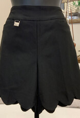 Lulu B Lulu B BLD3164 Black Bangladine Scallop Hem Shorts