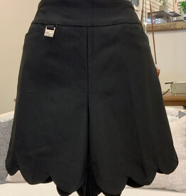 Lulu B Lulu B BLD3164 Black Bangladine Scallop Hem Shorts