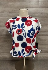 Trisha Tyler Trisha Tyler Red/White Floral Side Tie Top Top