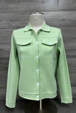 Trisha Tyler Trisha Tyler Lime L/S Button Up Knit Jean  Jacket