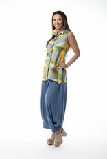 Pure Essence Pure Essence 648-4998 Sunset Coast Collard Button Front Sleeveless Top