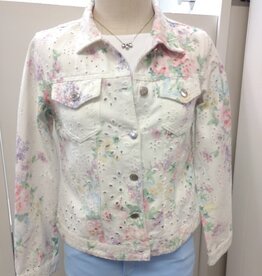 GG Jeans GG  Jean Pink Floral Print  Button Up  L/S  Jacket