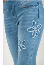 GG Jeans GG Jeans  Med Blue Wash Floral Applique  Ankle Jean