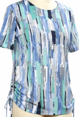 N Touch Southern Lady Coastal Blue Jade Round Neck S/S Top