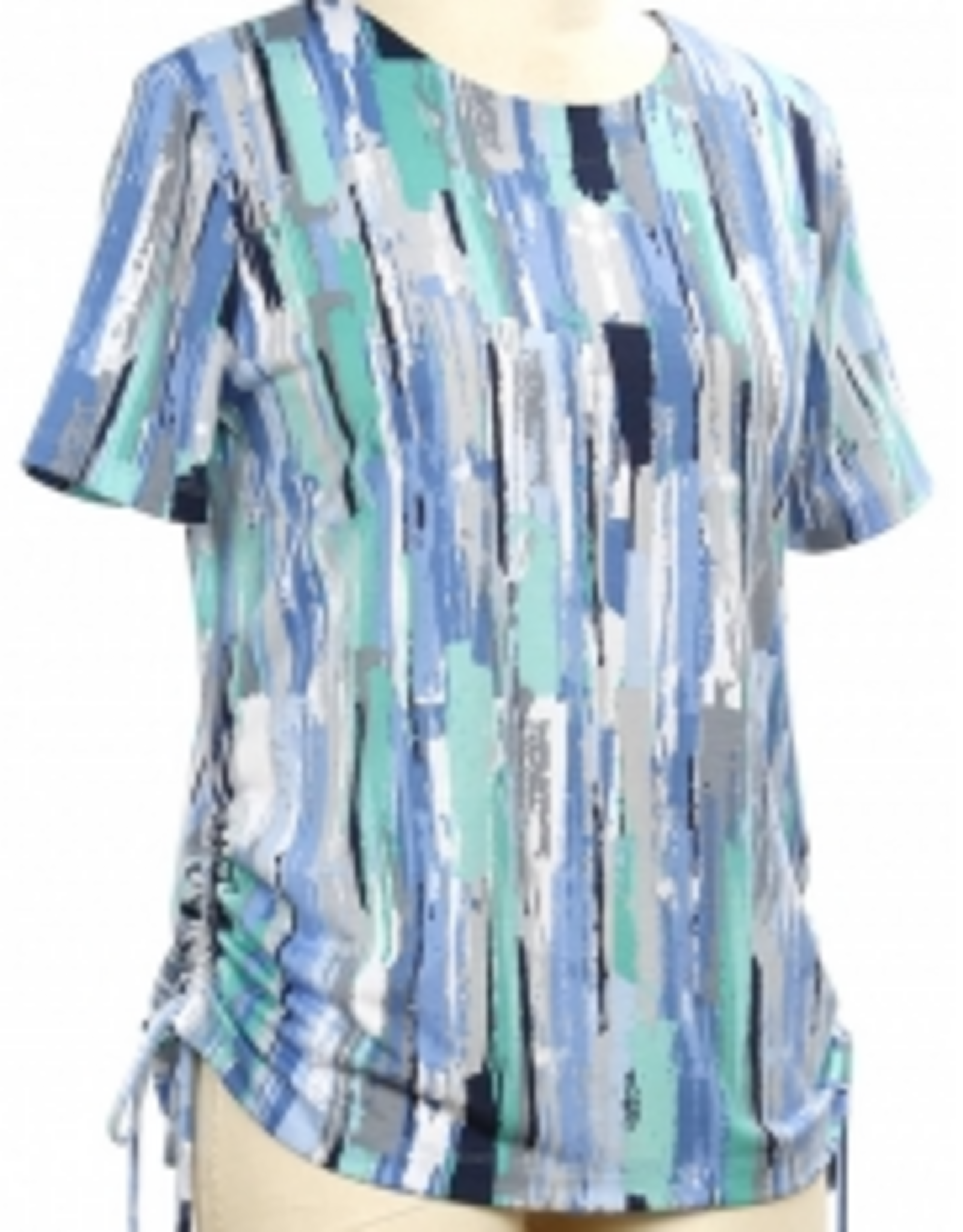 N Touch Southern Lady Coastal Blue Jade Round Neck S/S Top