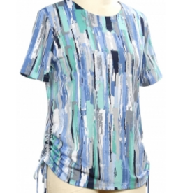 N Touch Southern Lady Coastal Blue Jade Round Neck S/S Top
