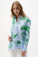 Joseph Ribkoff Joseph Ribkoff 262951 Blue/Vanilla Stripe Green Floral L/S Button Up Top
