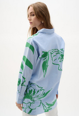 Joseph Ribkoff Joseph Ribkoff 262951 Blue/Vanilla Stripe Green Floral L/S Button Up Top