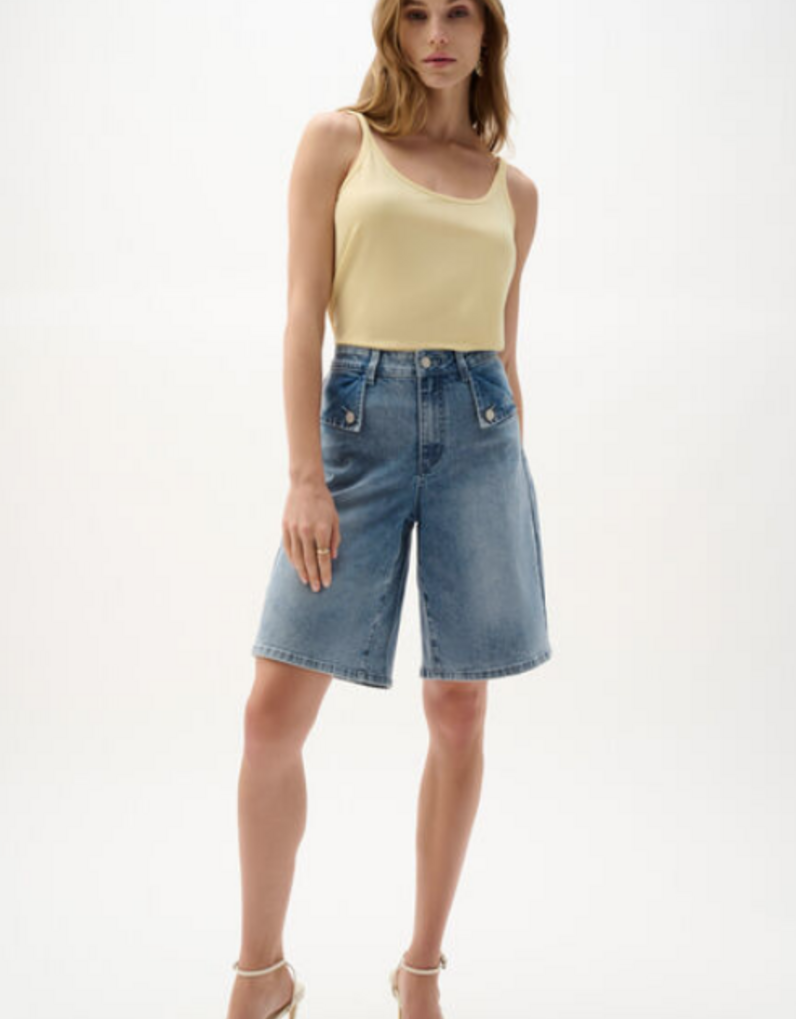 Joseph Ribkoff Joseph Ribkoff 261902 Mellow Yellow Casual Sleeveless Top