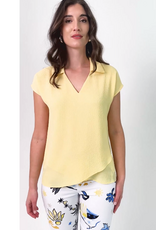 Joseph Ribkoff Joseph Ribkoff 262148 Mellow Yellow V-neck Asymmetrical Pullover Top