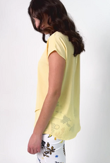Joseph Ribkoff Joseph Ribkoff 262148 Mellow Yellow V-neck Asymmetrical Pullover Top