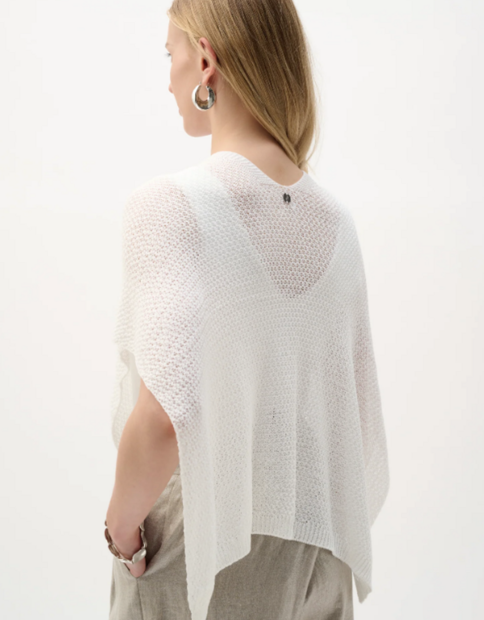 Joseph Ribkoff Joseph Ribkoff 262965 Vanilla Sweater Knit Open-Stitch Cardigan