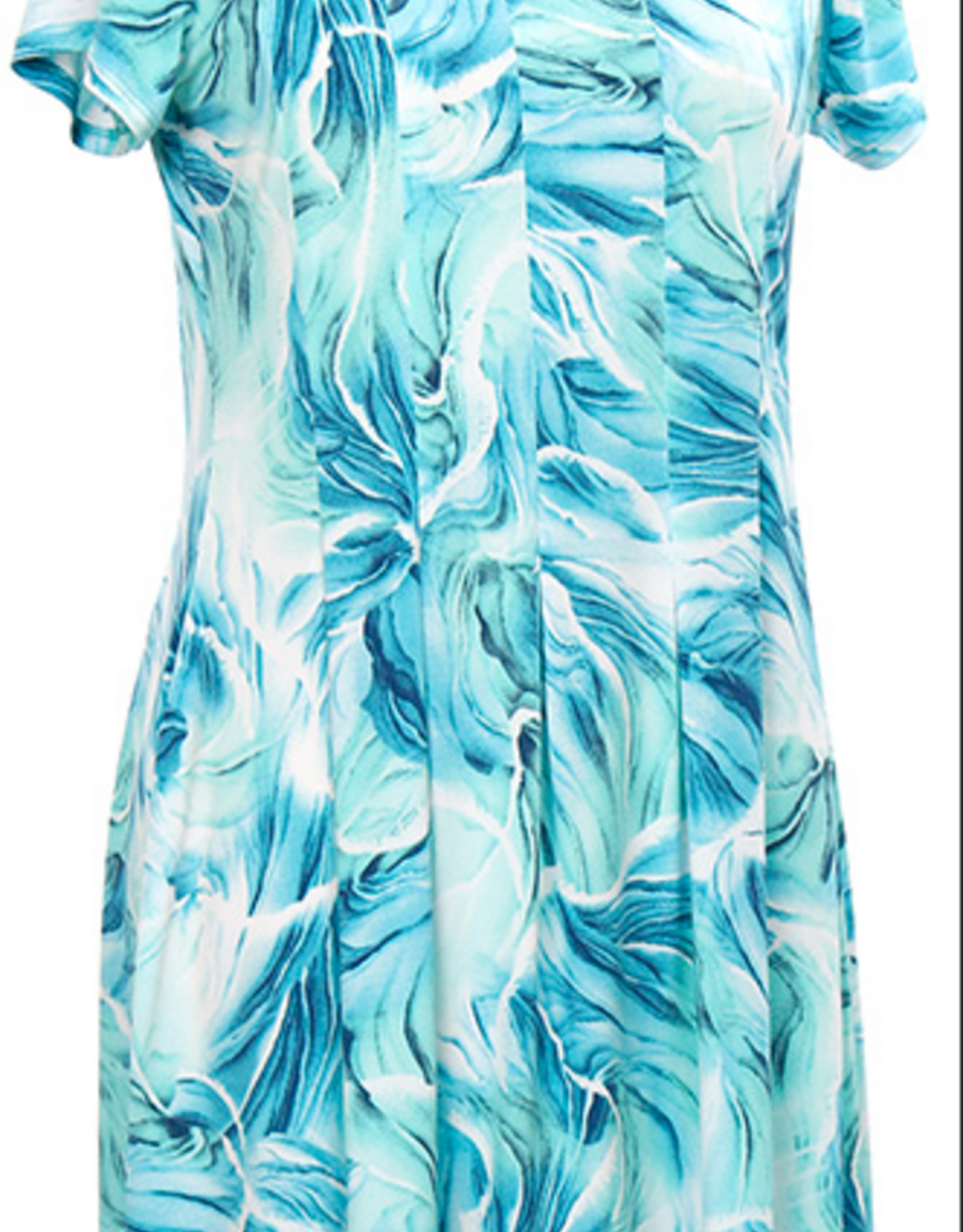Southern Lady Southern Lady Jade Teal Floral Mid Length   Short Sleeve Dress