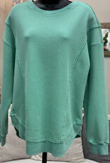 Keren Hart Keren Hart 22034 Mint Textured Round Neck Long Sleeve Top
