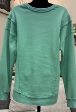 Keren Hart Keren Hart 22034 Mint Textured Round Neck Long Sleeve Top