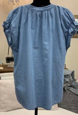 Keren Hart Keren Hart  Denim w/Embroidered Stars V-Neck Sleeveless Top