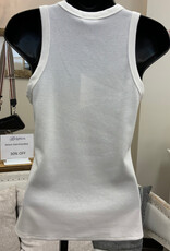Kylie Paige Kylie Paige White Annie Ribbed Tank Top