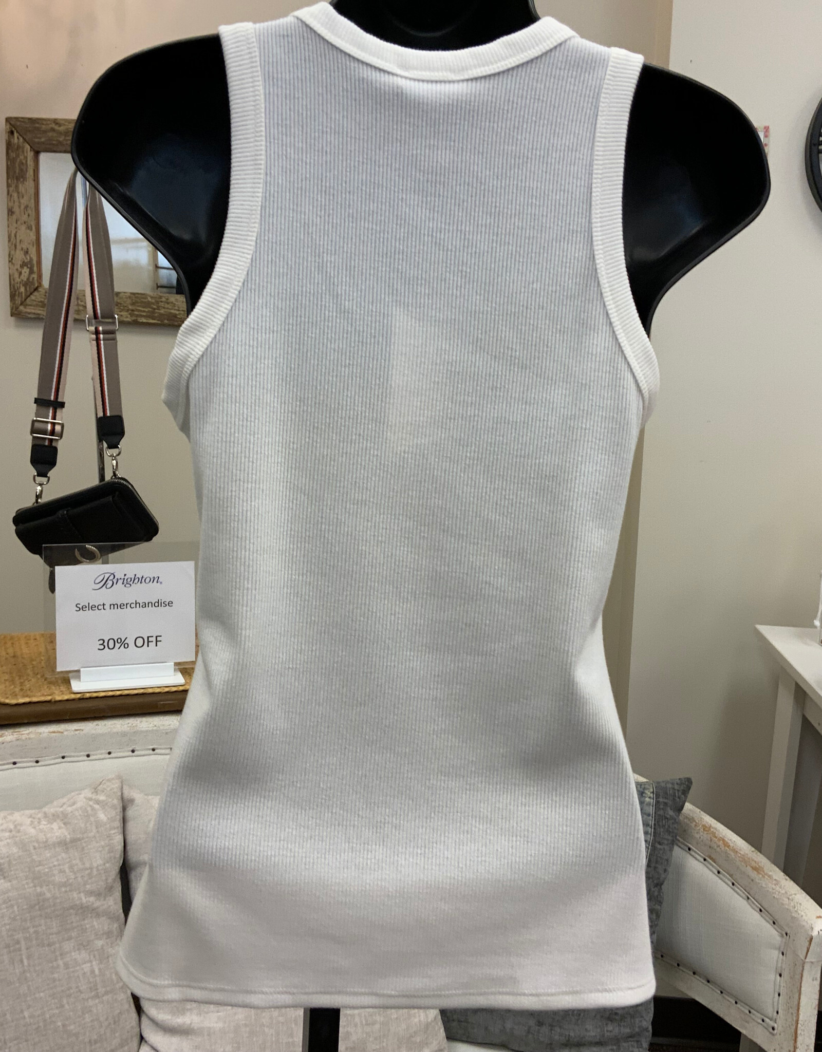 Kylie Paige Kylie Paige White Annie Ribbed Tank Top