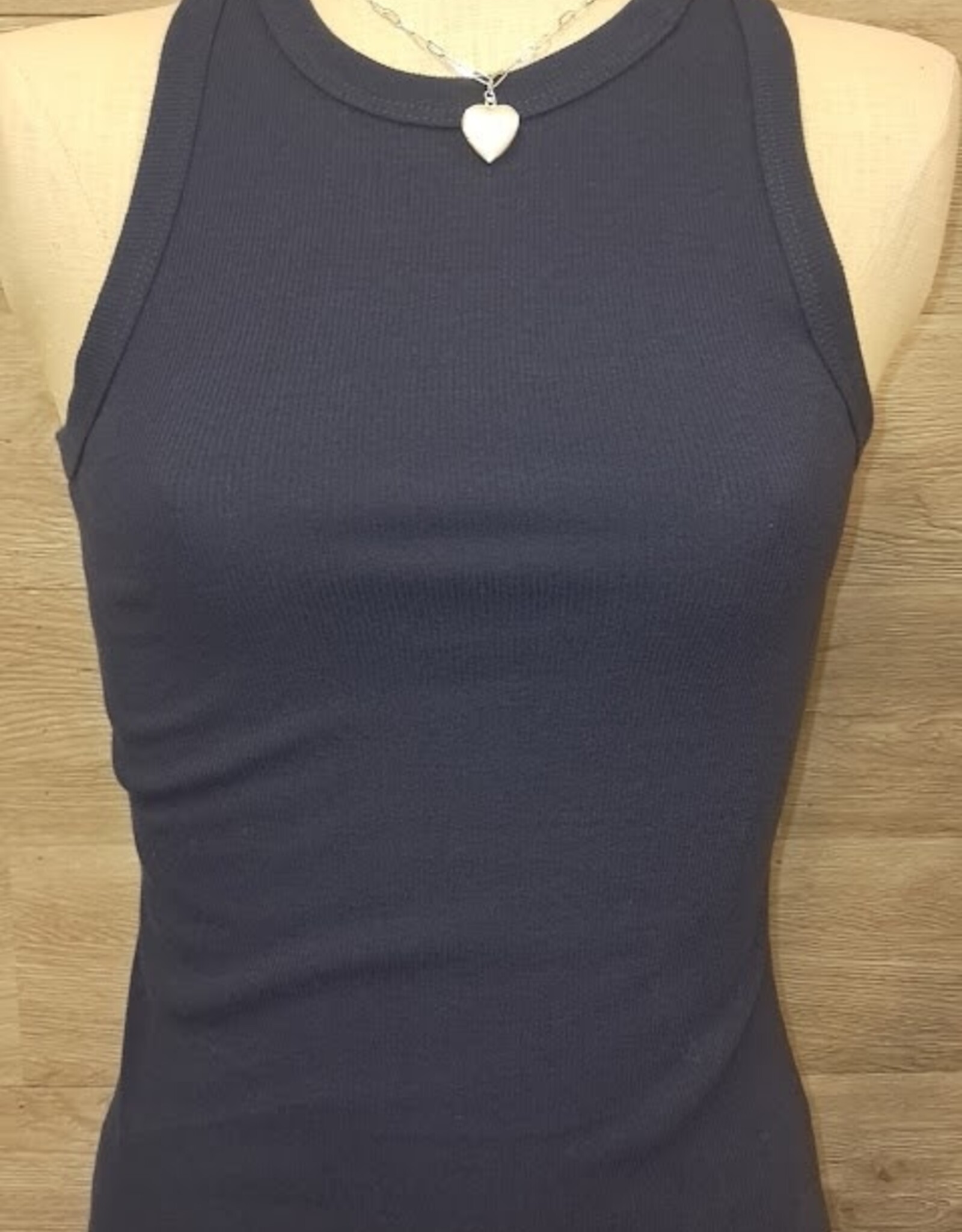 Kylie Paige Kylie Paige Navy Annie Ribbed Tank Top