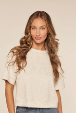 Kylie Paige Kylie Paige Grey Belinda round Neckline Short Sleeve Top