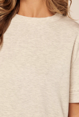 Kylie Paige Kylie Paige Grey Belinda round Neckline Short Sleeve Top