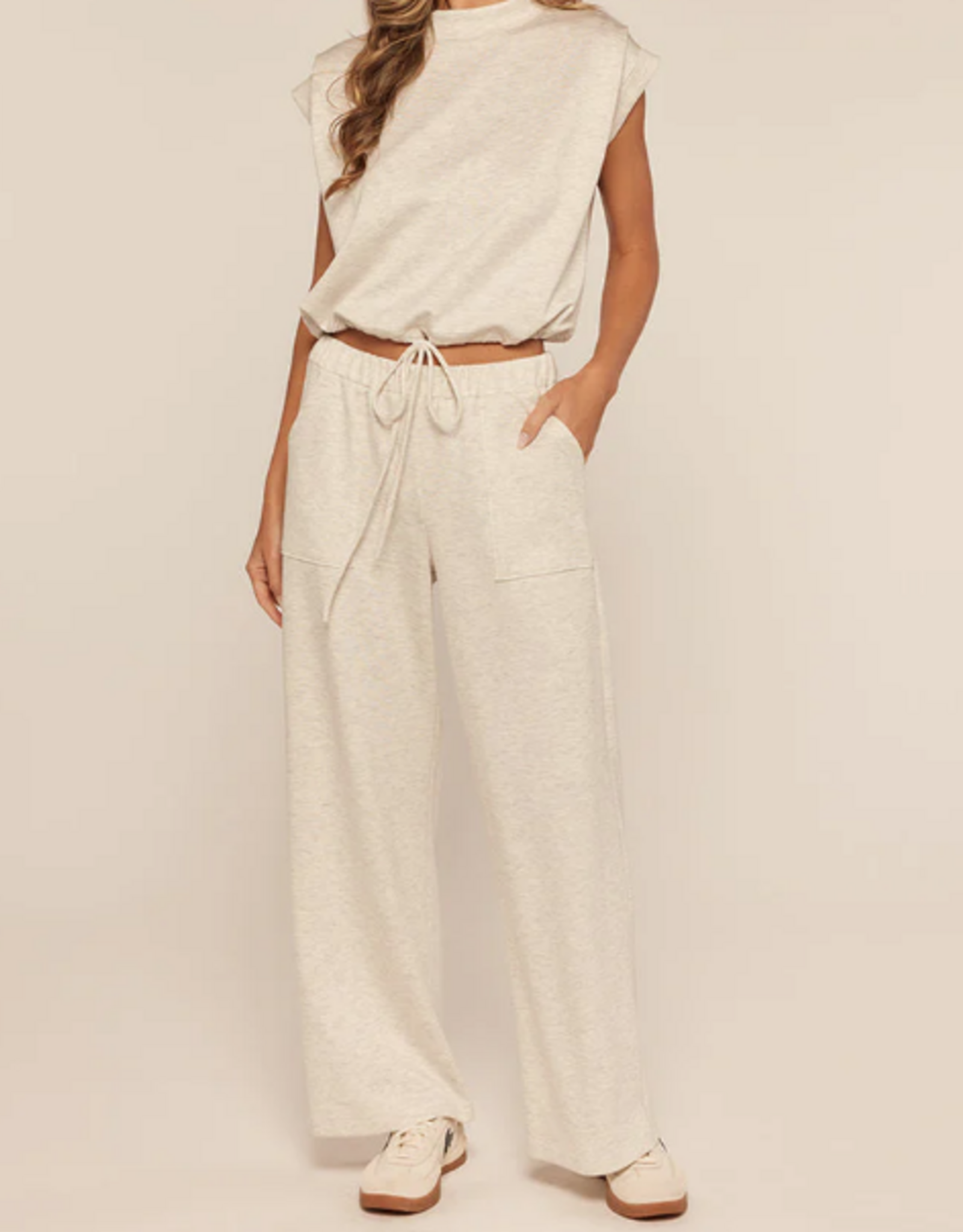 Kylie Paige Kylie Paige Grey Tabby Pull On Elastic Waist Pant