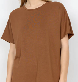 Soya Concept SOYACONCEPT Toffee Scuba Fabric Round Neck S/S Top