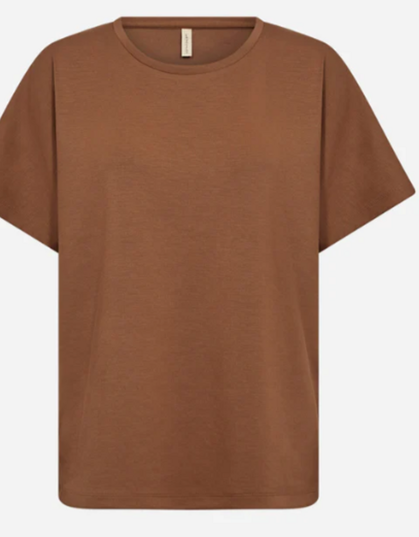 Soya Concept SOYACONCEPT Toffee Scuba Fabric Round Neck S/S Top