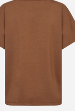 Soya Concept SOYACONCEPT Toffee Scuba Fabric Round Neck S/S Top