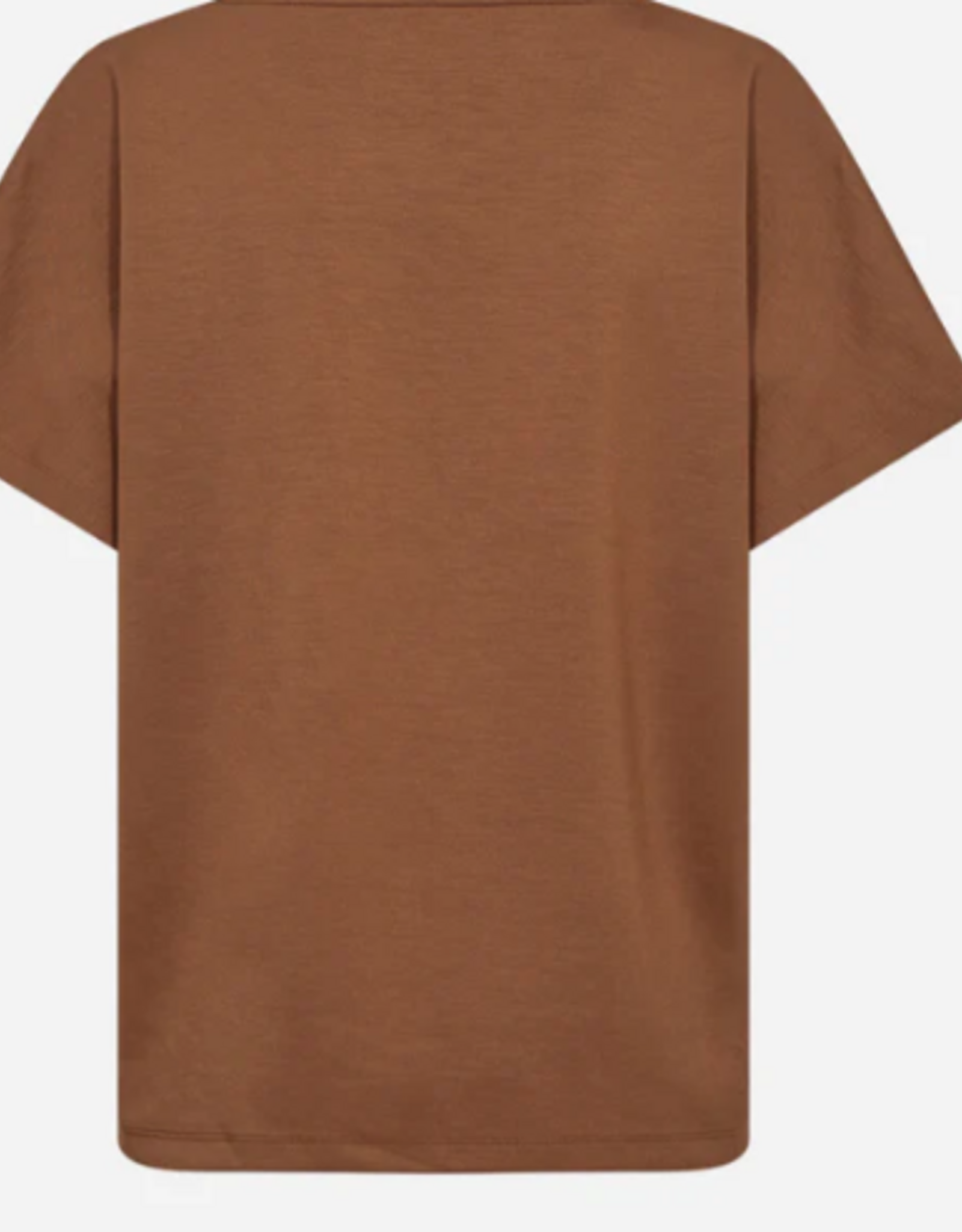 Soya Concept SOYACONCEPT Toffee Scuba Fabric Round Neck S/S Top