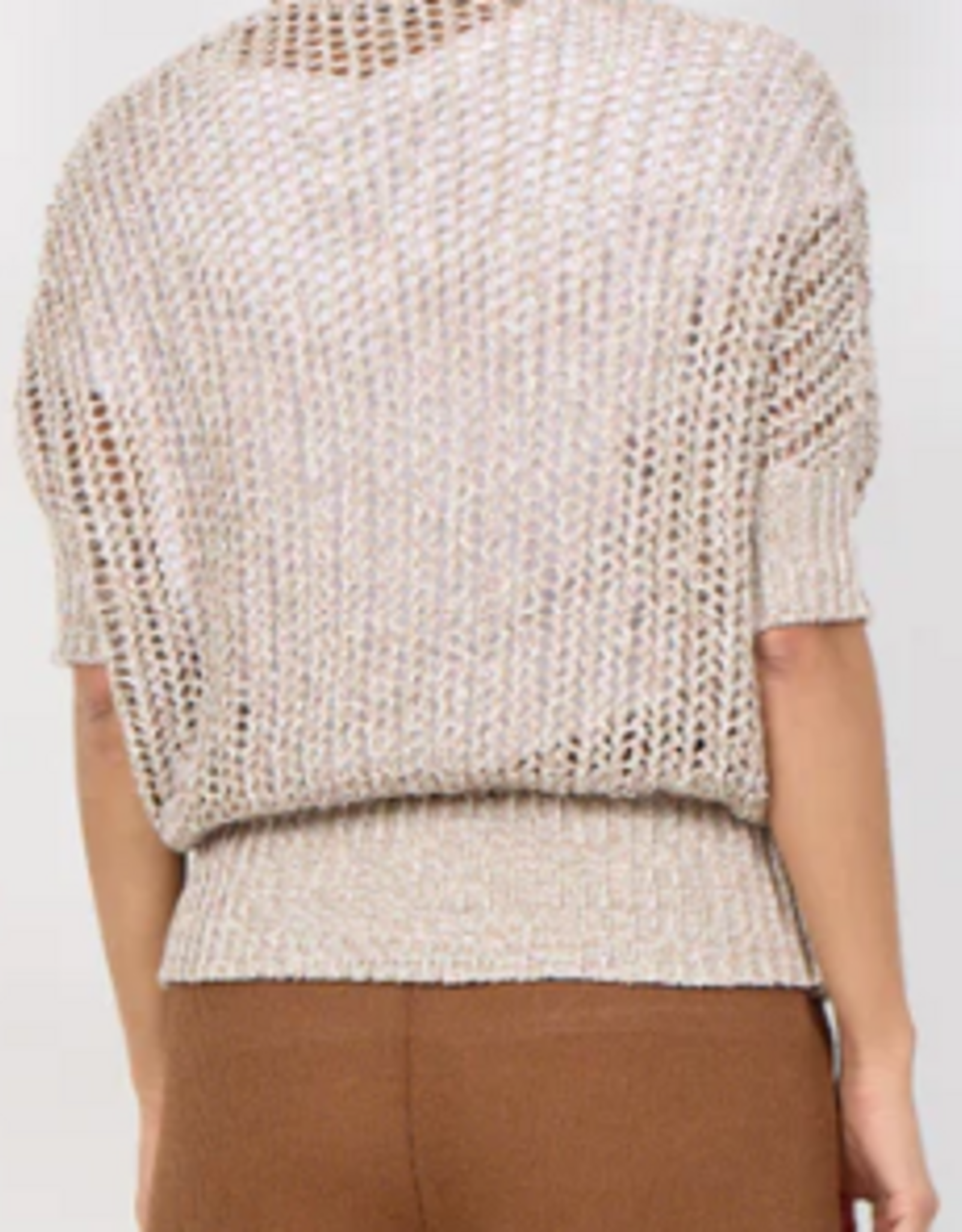 Soya Concept SOYACONCONCEPT Cream  Button Up S/S Open Knit Design Cardigan