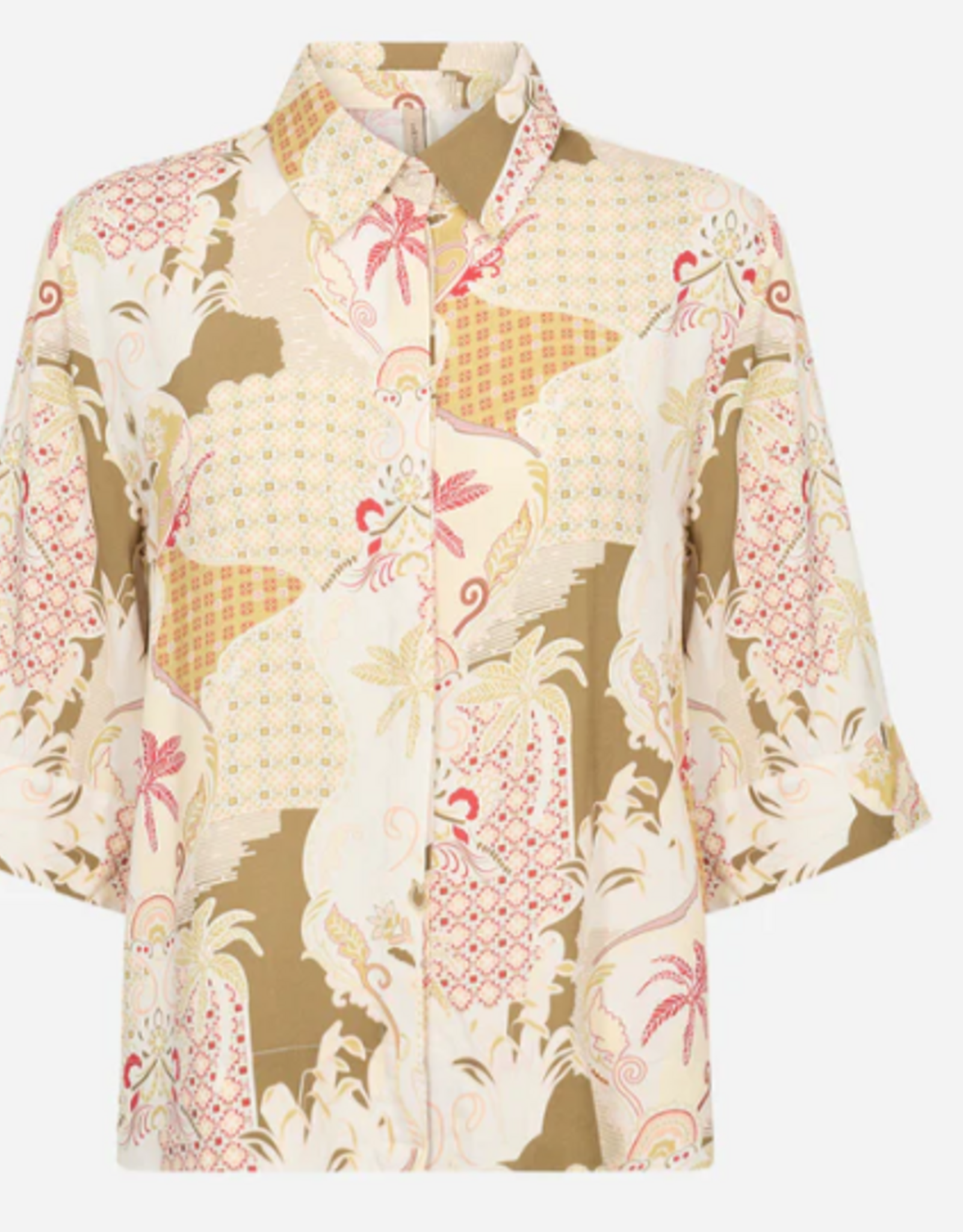 Soya Concept SOYACONCONCEPT Butter Nut Print  Button Up S/S Top