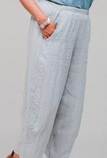 Saga Saga Silver Linen Crop Bungee  Pull On Pant