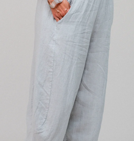 Saga Saga Silver Linen Crop Bungee  Pull On Pant