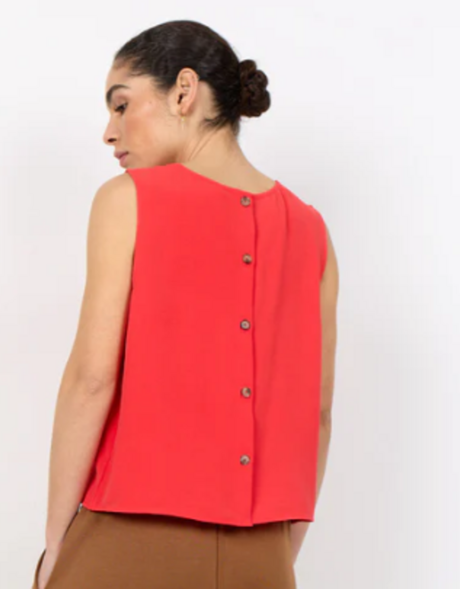 Soya Concept SOYACONCONCEPT Bittersweet Red Round Neck Sleeveless Top