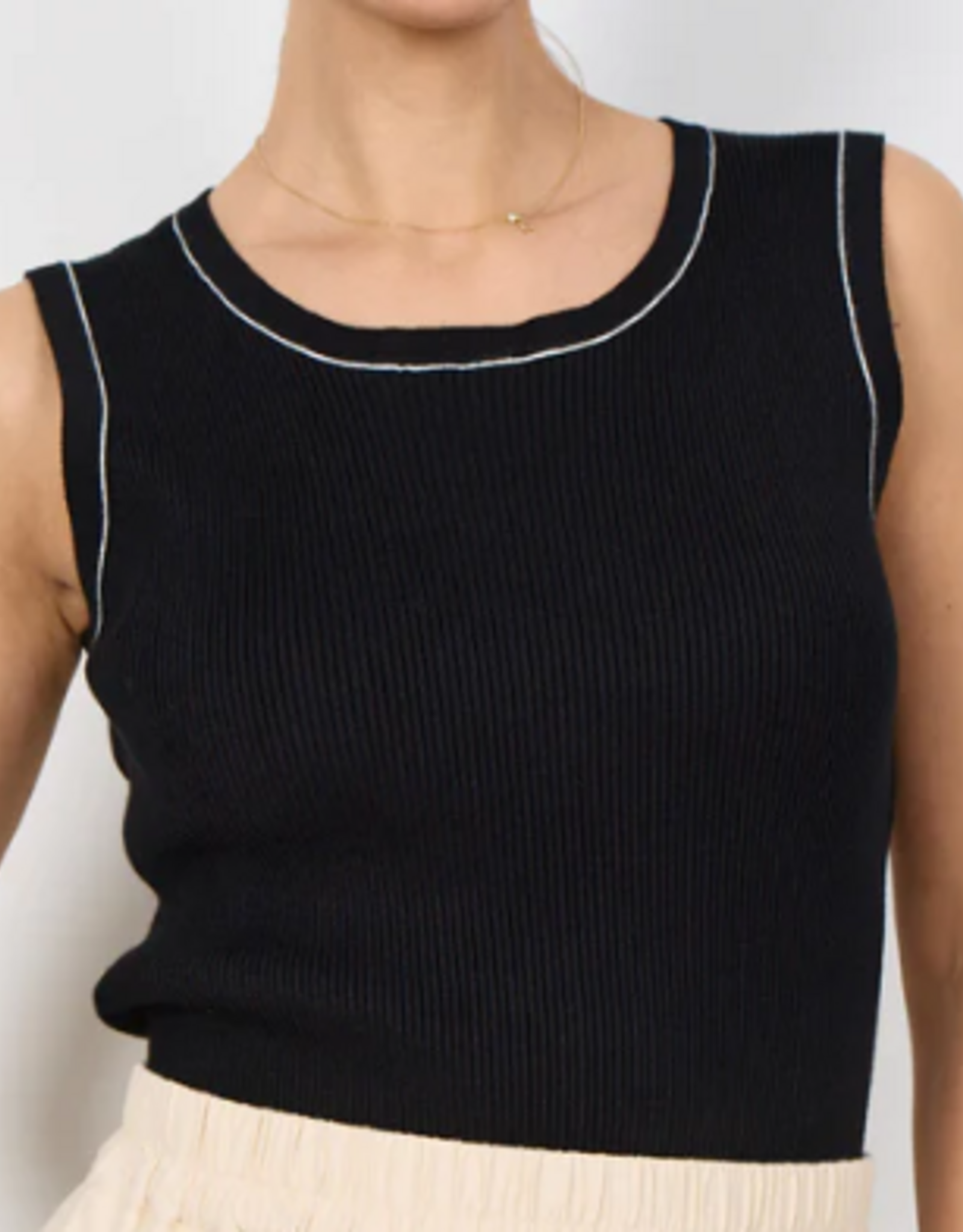 Soya Concept SOYACONCONCEPT Black Round Neck Sleeveless Top