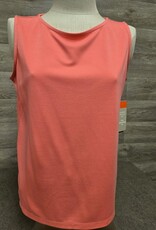 Multiples Multiples Coral Pink  Round Neck Sleeveless Petite Top
