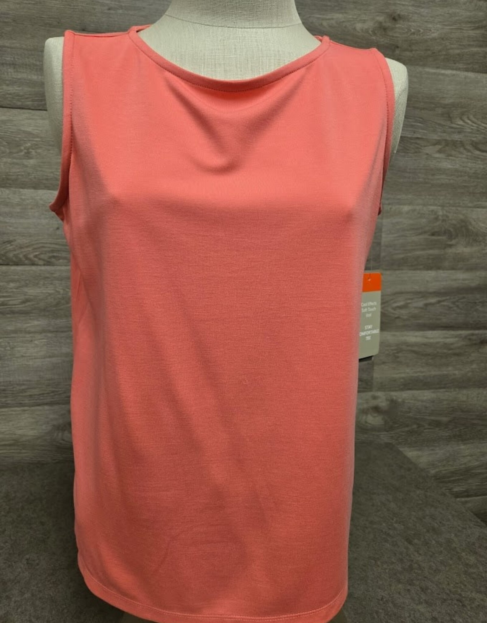Multiples Multiples Coral Pink  Round Neck Sleeveless Petite Top