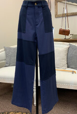 Threads 4 Thought Threads 4 Thought Pamela Navy Patchwork Stretch Twill Pant