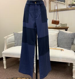 Threads 4 Thought Threads 4 Thought Pamela Navy Patchwork Stretch Twill Pant