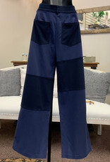 Threads 4 Thought Threads 4 Thought Pamela Navy Patchwork Stretch Twill Pant