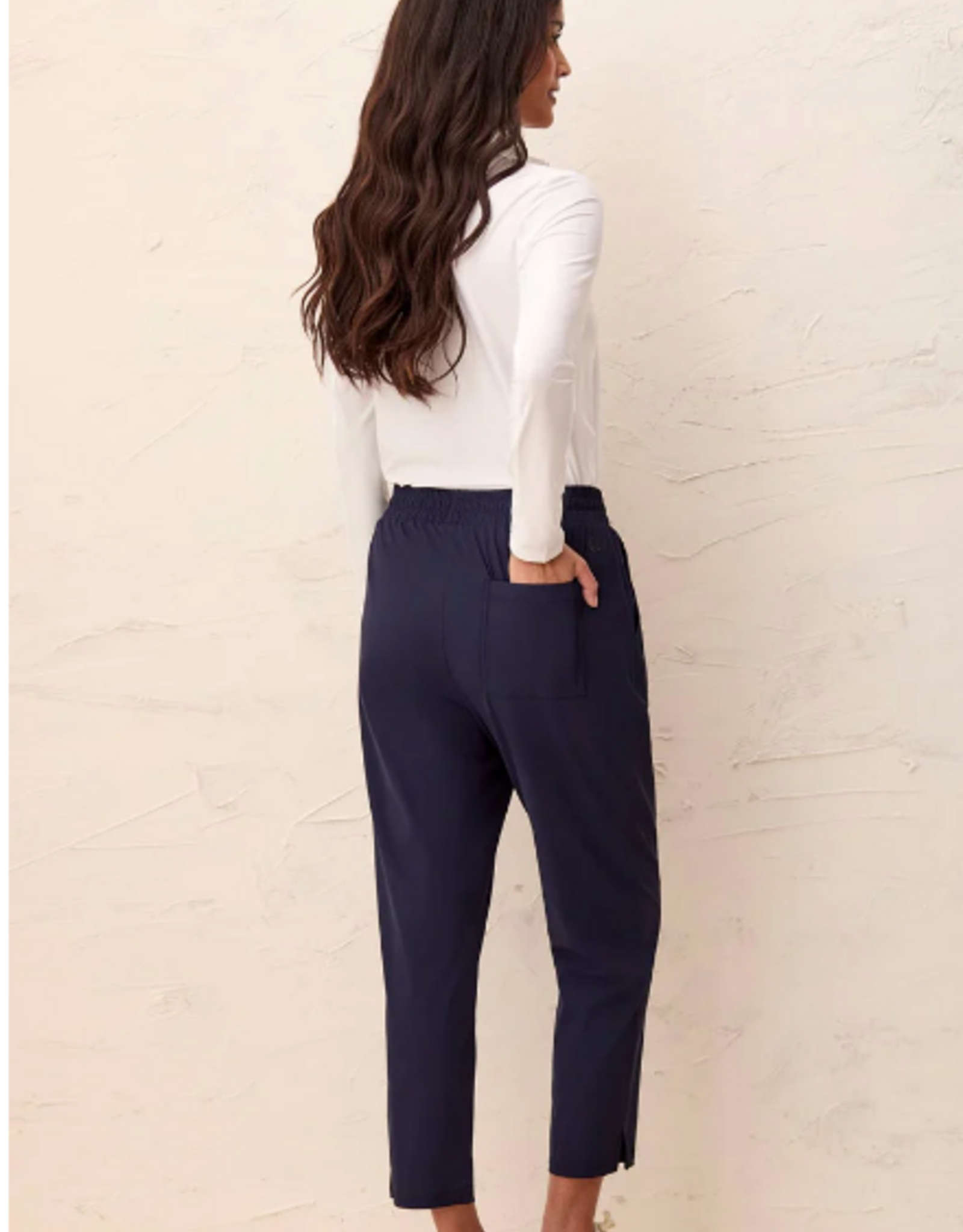 Tribal Tribal Navy  Pull On Capri Pant